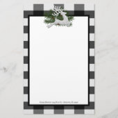 Reindeer Buffalo Kariert Personalisiert Stationery Briefpapier (Vorderseite)