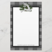 Reindeer Buffalo Kariert Personalisiert Stationery Briefpapier (Vorderseite)
