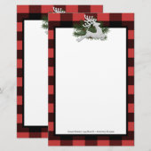 Reindeer Buffalo Kariert Personalisiert Stationery Briefpapier (Vorne/Hinten)