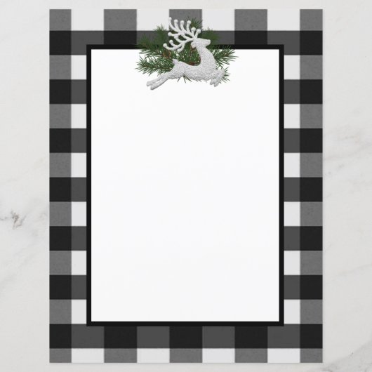 Reindeer Buffalo Kariert Stationery (Rückseite)