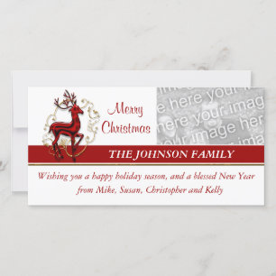 Reindeer business family photocard feiertagskarte
