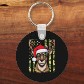 Reindeer Camo American Flag Christmas Pajama X-mas Schlüsselanhänger (Vorderseite)