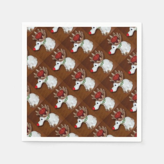 Reindeer-Candle Serviette (Vorderseite)