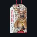 Reindeer Cash Money Geschenkanhänger<br><div class="desc">Rudolph Reindeer,  der Weihnachten mit Santa Bucks Regen macht.</div>