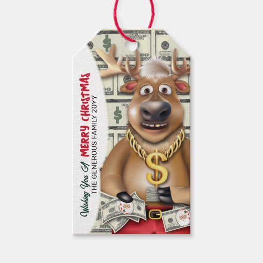 Reindeer Cash Money Geschenkanhänger (Vorderseite)