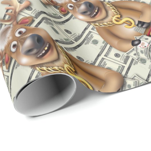 Reindeer Cash Money Geschenkpapier (Rolleneckpunkt)