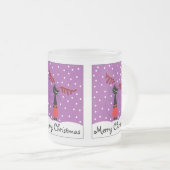 Reindeer Cat Christmas Mattiert Glass Kaffee Tasse (VorderseiteRechts)