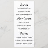 Reindeer Cat Christmas Menu Menükarte (Rückseite)