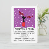 Reindeer Cat Christmas Party Einladung (Stehend Vorderseite)