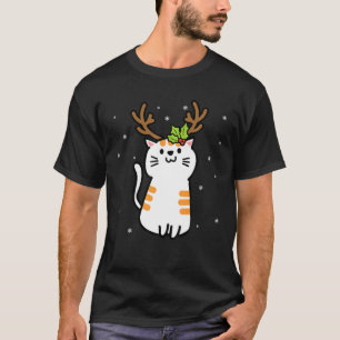 Reindeer Cat Christmas Ugly Christmas Sweater T-Shirt