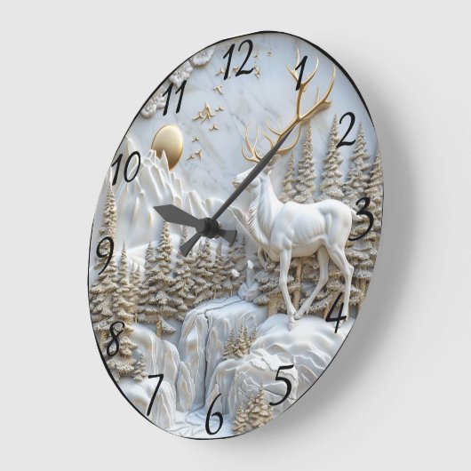 Reindeer Charm für Weihnachten Große Wanduhr (Winkel)