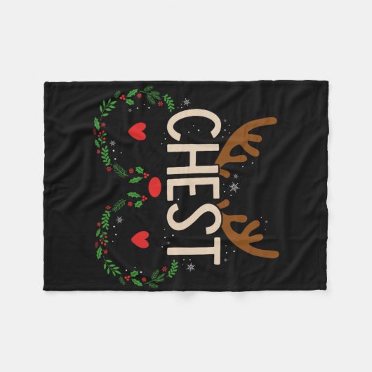 Reindeer Chest Nuts Matching Chestnuts Christmas C Fleecedecke (Vorderseite (Horizontal))
