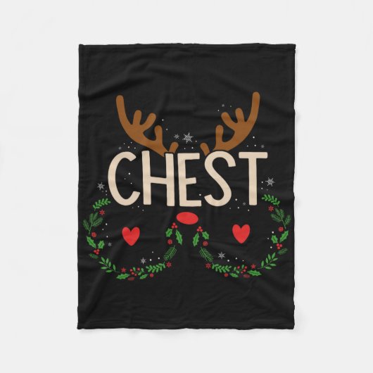 Reindeer Chest Nuts Matching Chestnuts Christmas C Fleecedecke (Vorderseite)