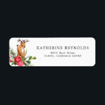 Reindeer | Christmas Baby Return Address Label<br><div class="desc">Wenn Ihre Gäste ihre spezielle Einladung erhalten, die sich in den Umschlag versteckt und mit einem Babyduschaufkleber versehen, werden sie wissen, dass Ihre Babydusche die richtige ist. Diese fröhlichen Adress-Aufkleber zeichnen sich durch ein elegantes Waldland-Rentierdesign aus. Fügen Sie diesem Design Ihre benutzerdefinierte Formulierung hinzu, indem Sie die "Diese Vorlage bearbeiten"-Felder...</div>