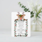 Reindeer Christmas Card Feiertagskarte (Stehend Vorderseite)