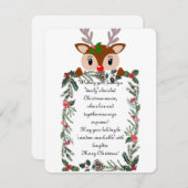 Reindeer Christmas Card Feiertagskarte (Vorne/Hinten)