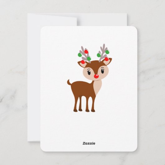 Reindeer Christmas Card Feiertagskarte (Rückseite)