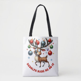 Reindeer Christmas Cartoon Tasche