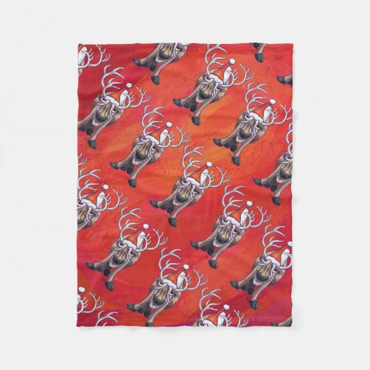 Reindeer Christmas Fleecedecke (Vorderseite)