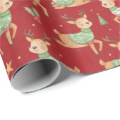 Reindeer, Christmas Geschenkpapier (Rolleneckpunkt)