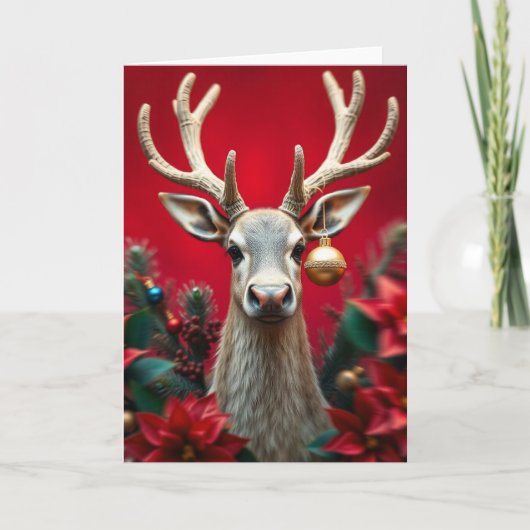 Reindeer Christmas Greeting Card Karte (Vorderseite)