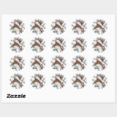 Reindeer Christmas Labels Runder Aufkleber (Blatt)