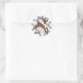 Reindeer Christmas Labels Runder Aufkleber (Tasche)