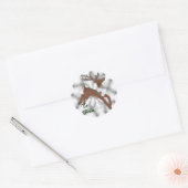Reindeer Christmas Labels Runder Aufkleber (Umschlag)