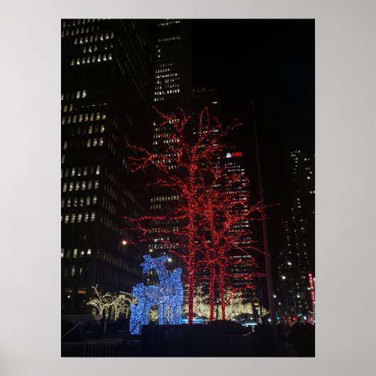 Reindeer Christmas Lights New York City Manhattan Poster (Vorne)