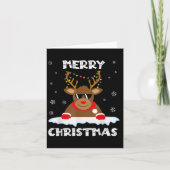 Reindeer Christmas Lights Santa Deer Rudolph Merry Karte (Vorderseite)