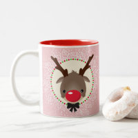 REINDEER CHRISTMAS niedliche rote Nase Rudolph Ros