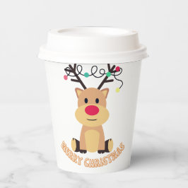 Reindeer Christmas Pappbecher
