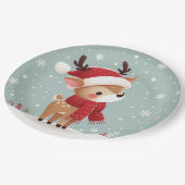 Reindeer Christmas Pappteller (Schrägansicht)