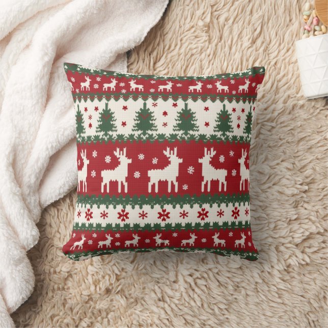 Reindeer Christmas Pillow Kissen (Decke)