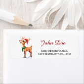 Reindeer Christmas Return Address Labels (Insitu)