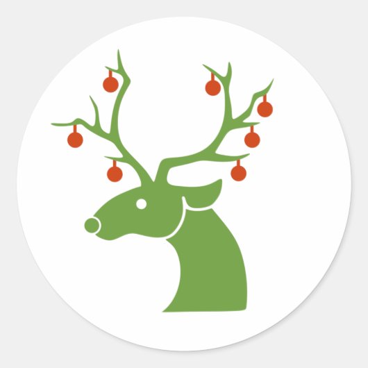 Reindeer Christmas Runder Aufkleber (Vorderseite)
