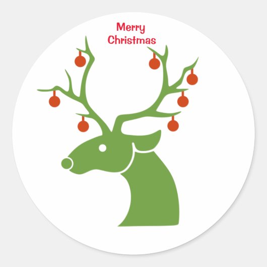 Reindeer Christmas Runder Aufkleber (Vorderseite)
