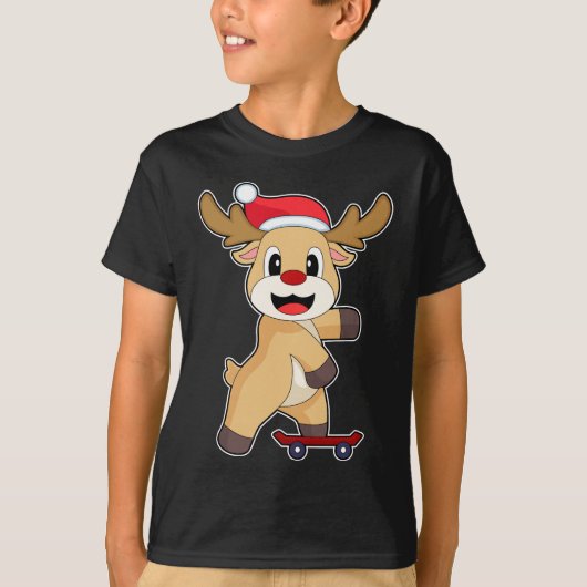 Reindeer Christmas Skater T-Shirt (Vorderseite)