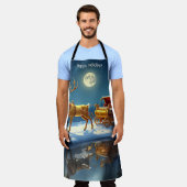 Reindeer Christmas Sleigh Holiday Apron Schürze (Getragen)
