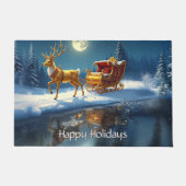 Reindeer Christmas Sleigh Holiday Doormat Fußmatte (Vorderseite)