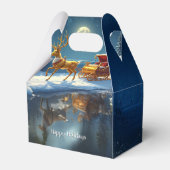 Reindeer Christmas Sleigh Holiday Favor Box Geschenkschachtel (Rückseite)