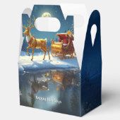 Reindeer Christmas Sleigh Holiday Favor Box Geschenkschachtel (Geöffnet)