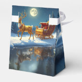 Reindeer Christmas Sleigh Holiday Favor Box Geschenkschachtel (Rückseite)