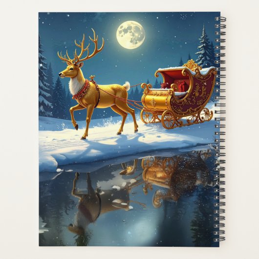 Reindeer Christmas Sleigh Holiday Planner Planer (Rückseite)