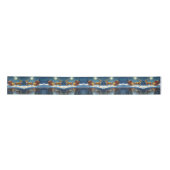 Reindeer Christmas Sleigh Holiday Satin Satinband (Vorderseite)