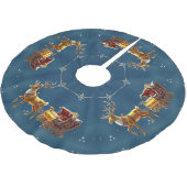 Reindeer Christmas Sleigh Tree Skirt Polyester Weihnachtsbaumdecke (Schrägansicht)