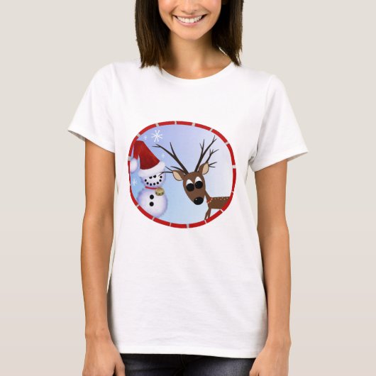 Reindeer Christmas T - Shirt (Vorderseite)