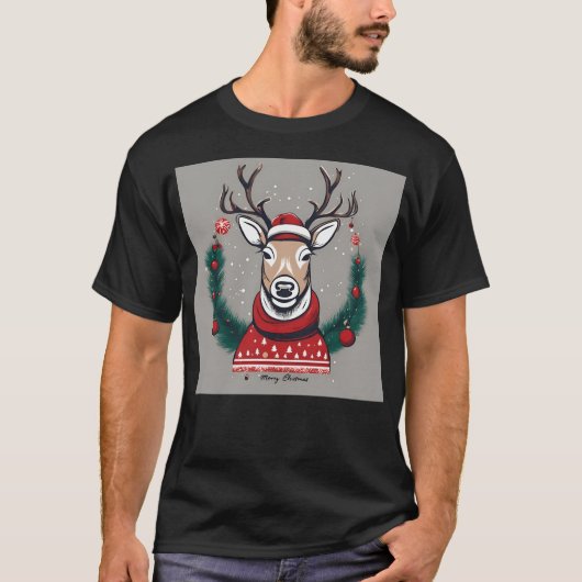 Reindeer Christmas T-Shirt (Vorderseite)