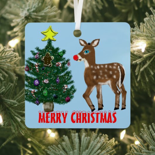 Reindeer Christmas Tree Ornament Aus Metall (InSitu)