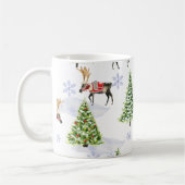 Reindeer Christmas Tree Pattern Kaffeetasse (Links)